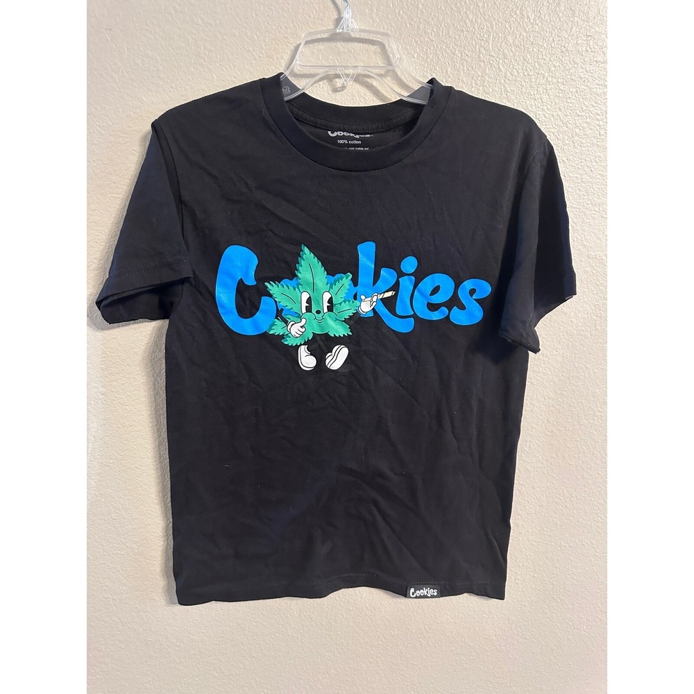 Cookies Graphic T-Shirt Crew Neck‎ Short Sleeve Casual Black Size S